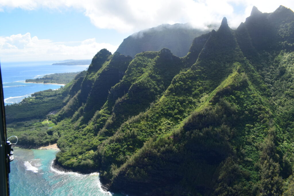 Mountain View from a helicopter tour in Kauai, Hawaii