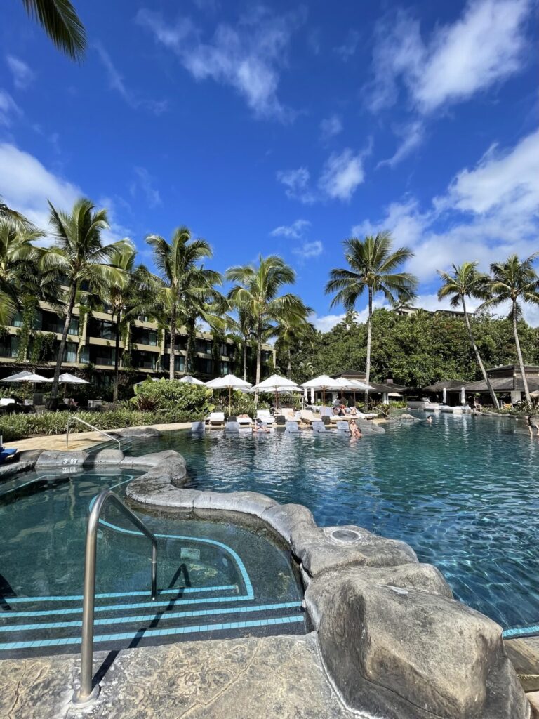 Pool and hot tub at the 1 hotel Hanalei bay Princeville kauai