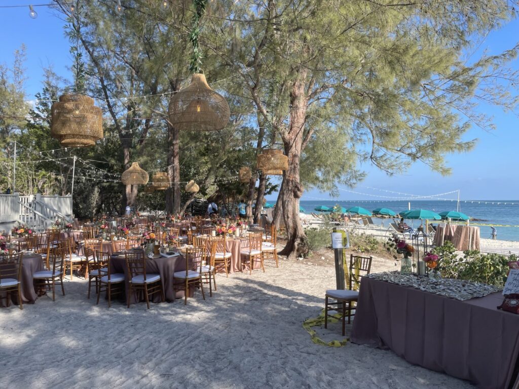 Beach wedding setup at Fort Zachary Taylor State Park
