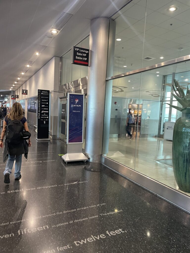 entrance signage to the avianca tap air lounge at Miami international airport in the j terminal