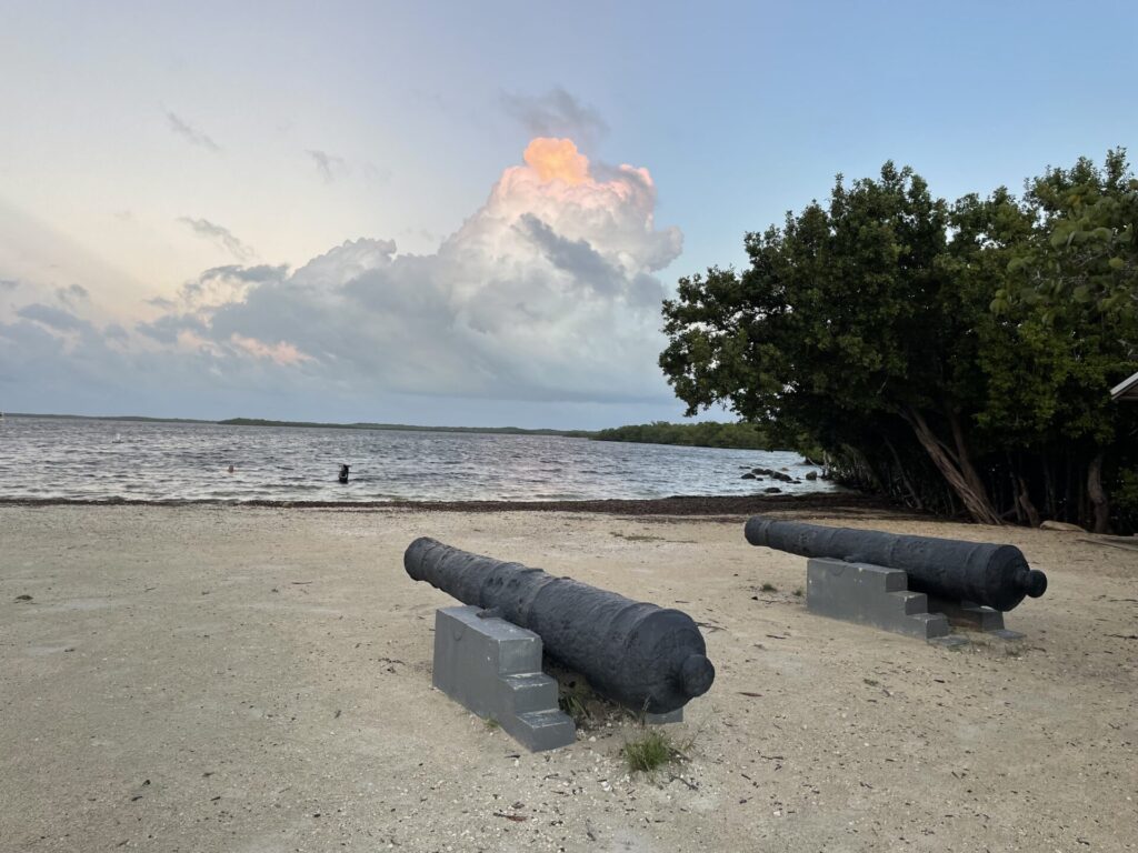 Cannons on the beach at John Pennekamp State Park