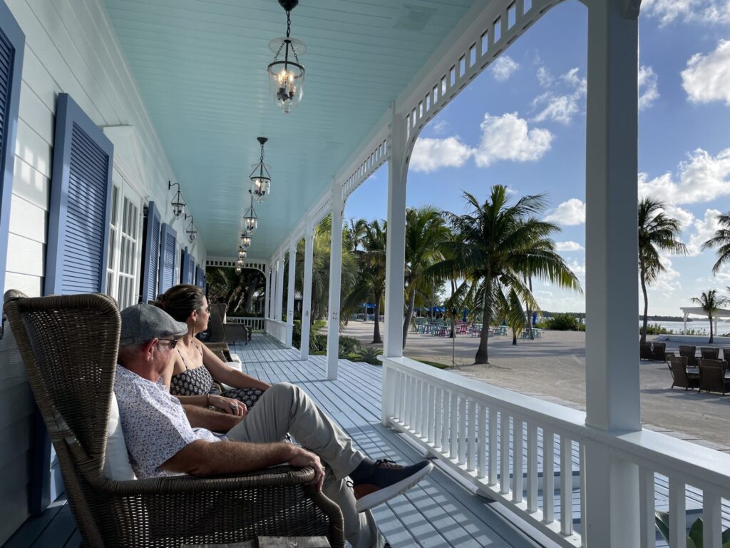 My parents on the porch of Pierre's in Islamorada, enjoying the view
