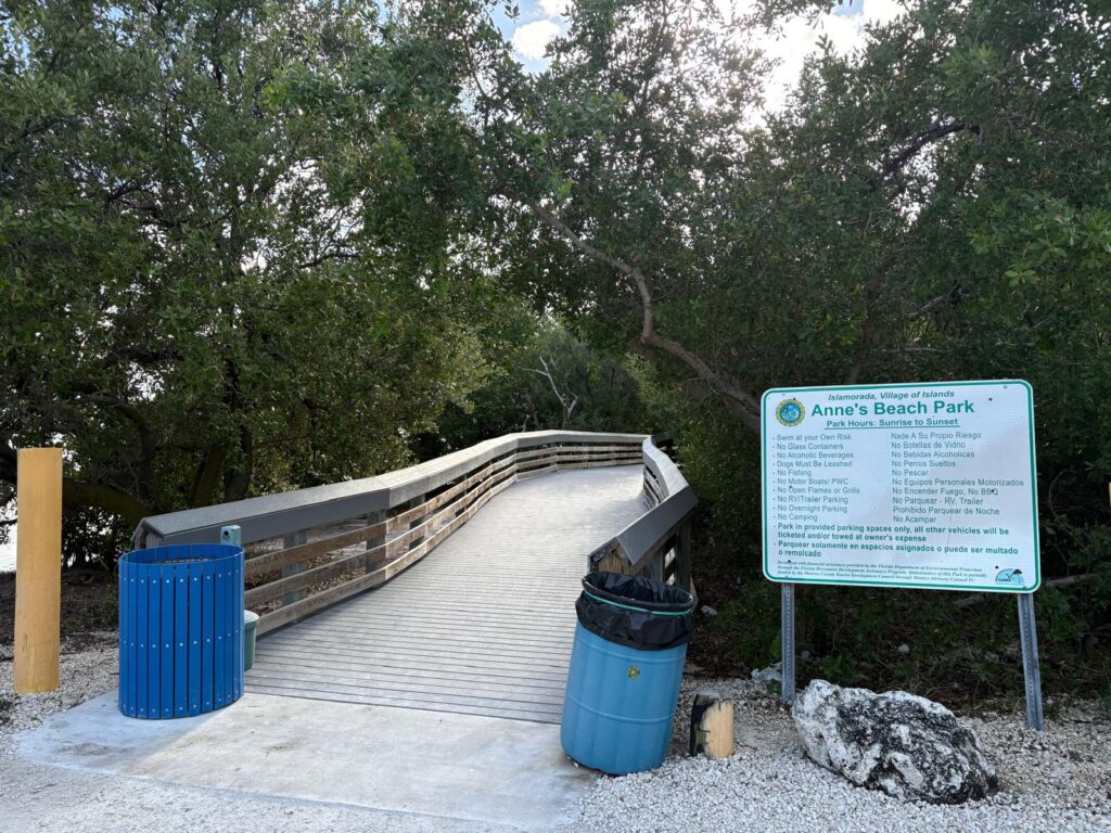 Anne's beach boardwalk entrance in islamorada florida keys